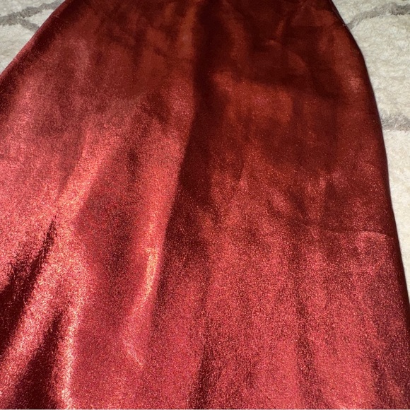 Lulus Brazen Babe Copper Satin Cowl Neck Midi Slip Dress Size Medium - Picture 5 of 6